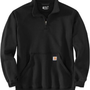 Men Quarter Zip Mock Neck Fleece Sweatshirt