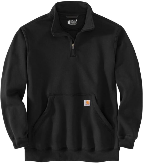 Men Quarter Zip Mock Neck Fleece Sweatshirt