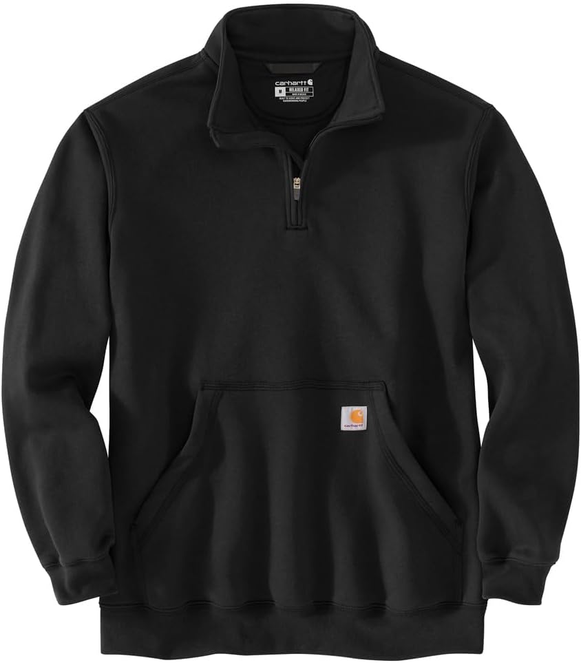 Men Quarter Zip Mock Neck Fleece Sweatshirt - Image 1