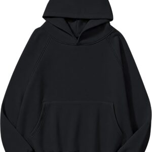 Women Loose Fleece Hoodie Kangaroo Pocket Pullover - Image 3