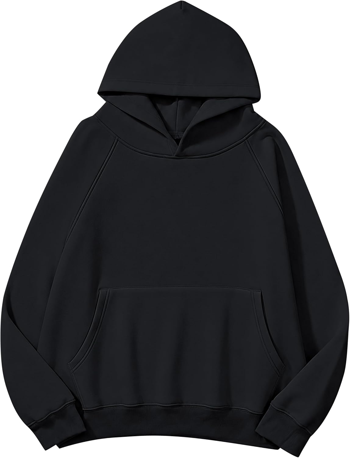 Women Loose Fleece Hoodie Kangaroo Pocket Pullover - Image 3