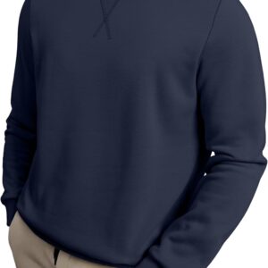 Men Sherpa Lined Fleece Crewneck Pullover Sweatshirt - Image 2