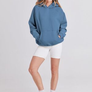 Women Oversized Long Sleeve Fleece Pullover Crewneck Top - Image 2