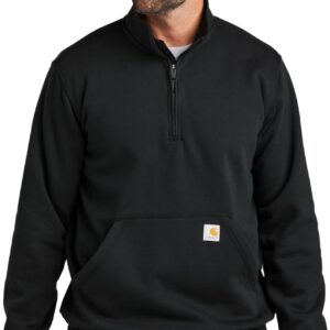 Men Quarter Zip Mock Neck Fleece Sweatshirt - Image 2