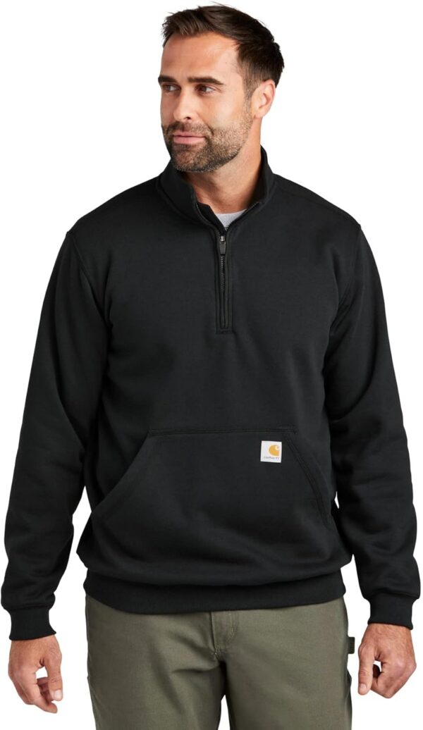 Men Quarter Zip Mock Neck Fleece Sweatshirt