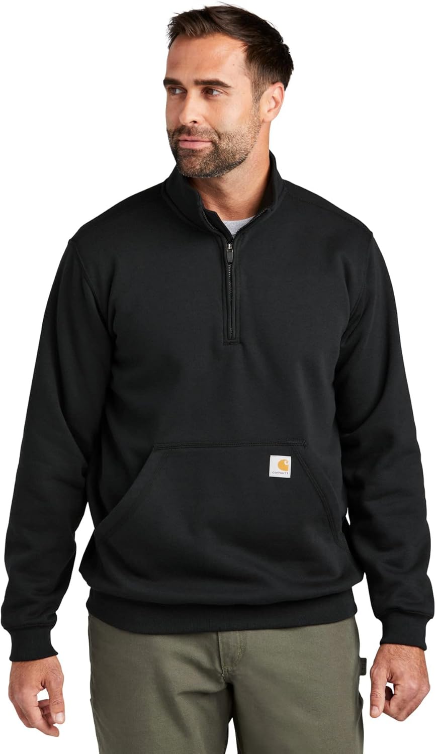 Men Quarter Zip Mock Neck Fleece Sweatshirt - Image 2