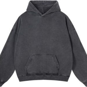 Oversized Acid Wash Vintage Cotton Pullover Hoodie