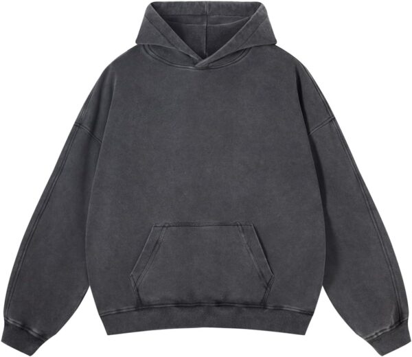 Oversized Acid Wash Vintage Cotton Pullover Hoodie