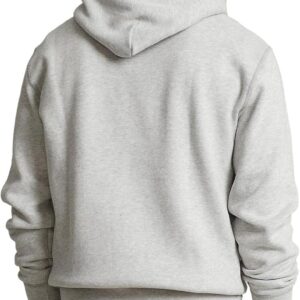 Classic Fleece Drawstring Hoodie Kangaroo Pocket Ribbed Cuffs - Image 3