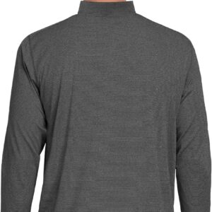 Men Quarter Zip Long Sleeve Striped Pullover Top - Image 3