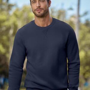 Men Sherpa Lined Fleece Crewneck Pullover Sweatshirt - Image 3