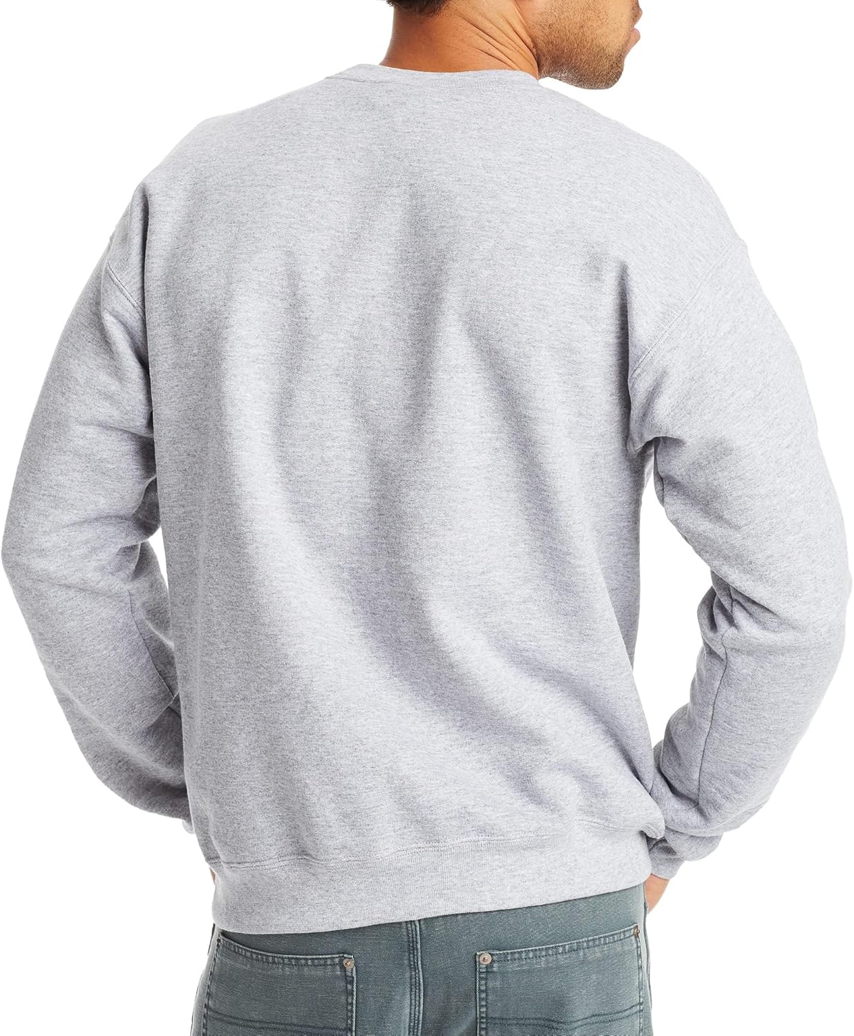 Men Fleece Crewneck Pullover Sweatshirt Soft Classic Fit - Image 4
