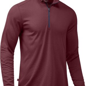 Men Quarter Zip Mock Neck Pullover Sweatshirt