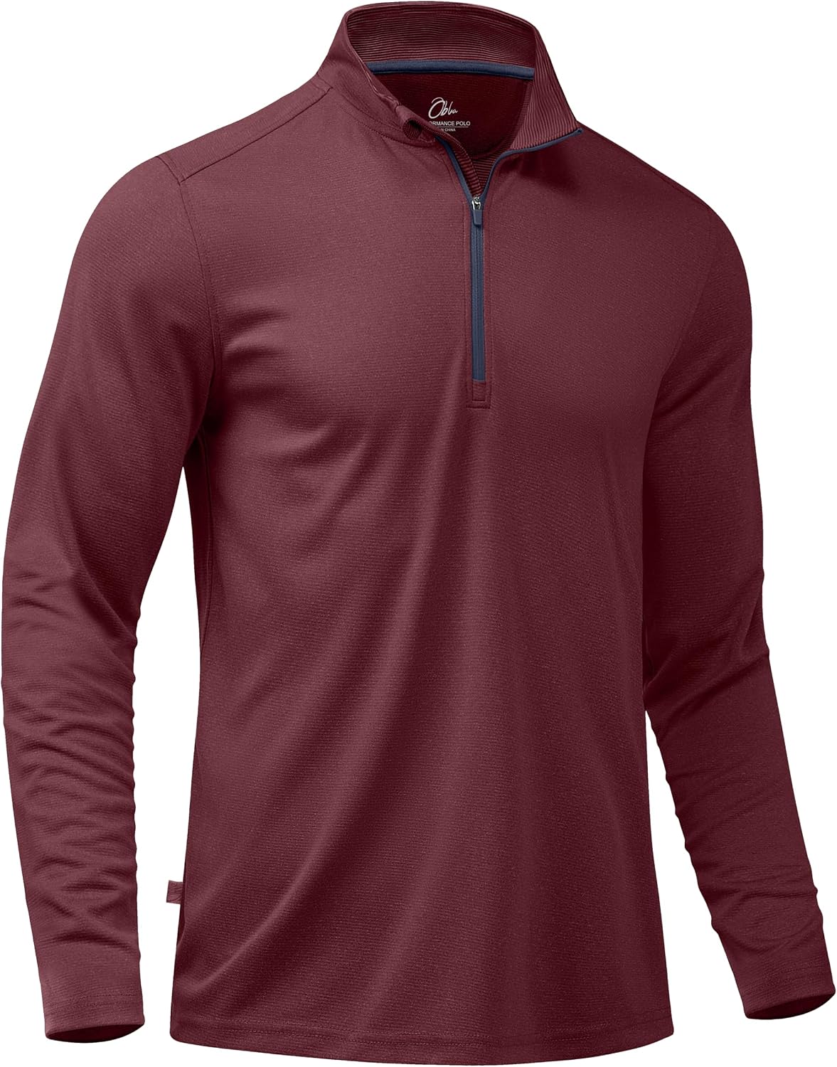 Men Quarter Zip Mock Neck Pullover Sweatshirt - Image 1