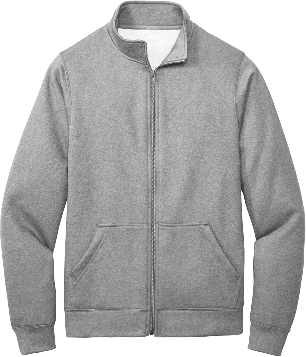 Men Fleece Cadet Collar Full Zip Sweatshirt - Image 1