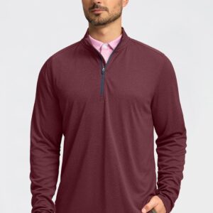 Men Quarter Zip Mock Neck Pullover Sweatshirt - Image 2