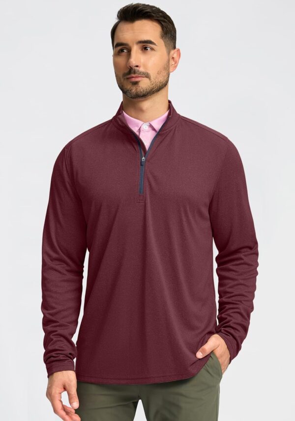 Men Quarter Zip Mock Neck Pullover Sweatshirt