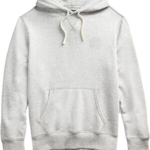Classic Fleece Drawstring Hoodie Kangaroo Pocket Ribbed Cuffs