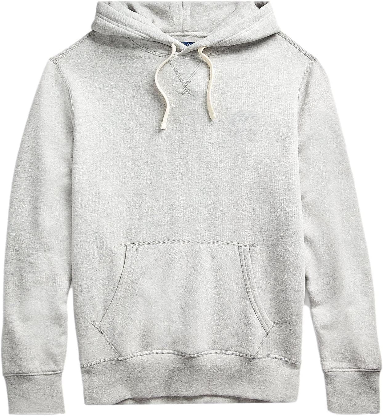 Classic Fleece Drawstring Hoodie Kangaroo Pocket Ribbed Cuffs - Image 1